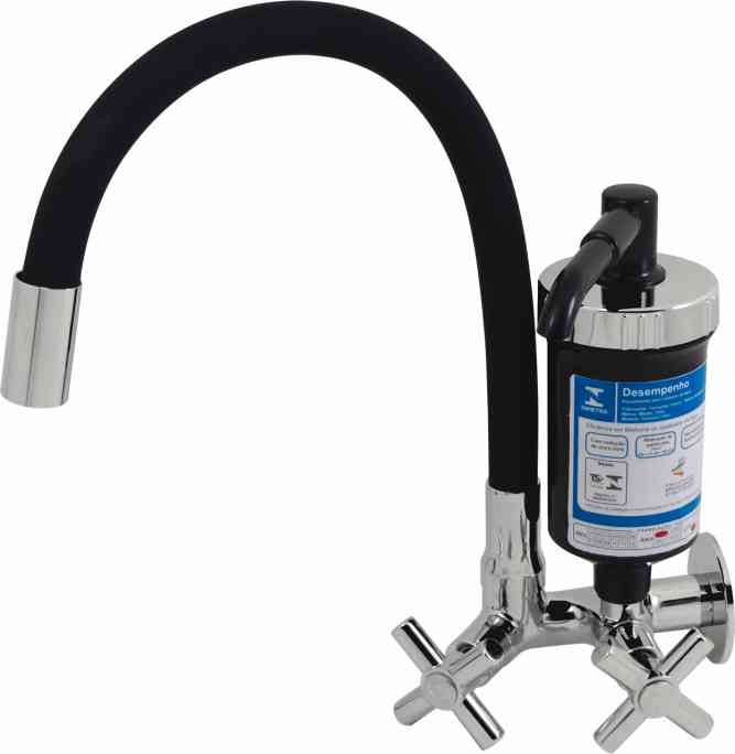TORNEIRA COLOR ABS BLACK CANO PAREDE C/ FILTRO ABS E CORPO METAL